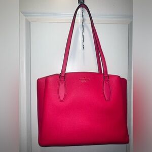 Kate Spade Pink Large Pebbled Leather Compartment Tote